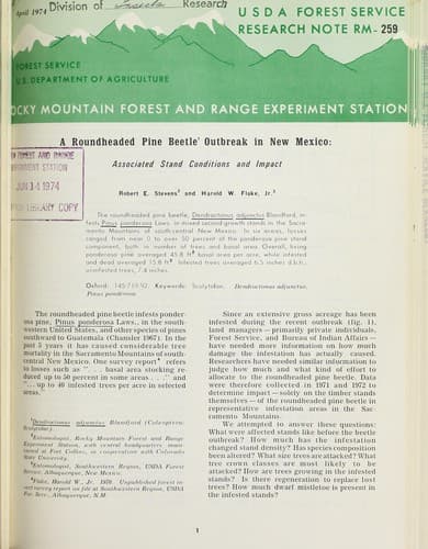 Tapa de A roundheaded pine beetle outbreak in New Mexico