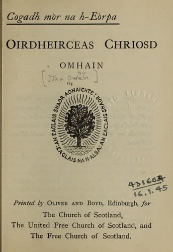 Tapa de Oirdheirceas Chriosd, Omhain
