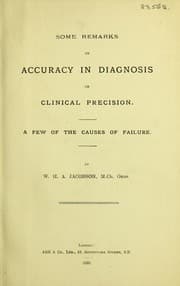 Tapa de Some remarks on accuracy in diagnosis or clinical precision