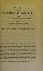 Tapa de ©tude sur la transmission des sons a travers les liquides endo-pleur©♭tiques de diff©♭rentes natures