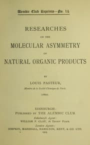 Tapa de Researches on the molecular asymmetry of natural organic products