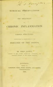 Tapa de Surgical observations on the treatment of chronic inflammation in various structures; particularly as exemplified in the diseases of the joints