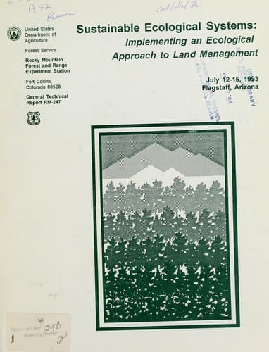 Tapa de Sustainable ecological systems