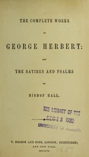 Tapa de The complete works of George Herbert ; and The satires and psalms of Bishop Hall