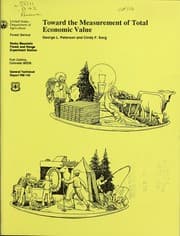 Tapa de Toward the measurement of total economic value