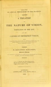 Tapa de A treatise on the nature of vision, formation of the eye, and the causes of imperfect vision