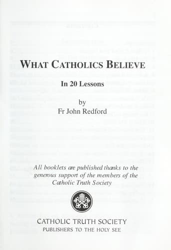 Tapa de What Catholics Believe..