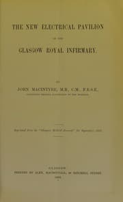 Tapa de The new electrical pavilion of the Glasgow Royal Infirmary