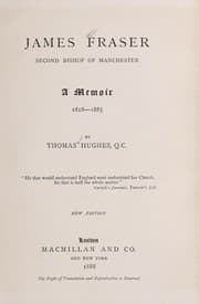 Tapa de James Fraser, second bishop of Manchester
