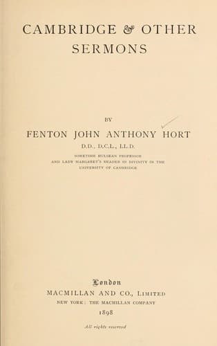 Tapa de Cambridge & other sermons