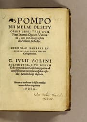 Tapa de Pomponii Melae de situ orbis libri tres