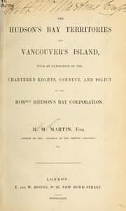 Tapa de The Hudson's Bay territories and Vancouver's Island
