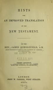Tapa de Hints for an improved translation of the New Testament