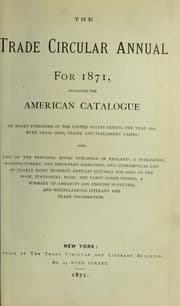 Tapa de The Trade circular annual for 1871