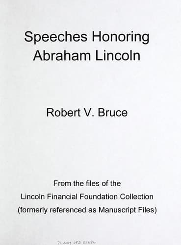 Tapa de Speeches honoring Abraham Lincoln