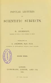 Tapa de Popular lectures on scientific subjects. Second series