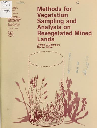 Tapa de Methods for vegetation sampling and analysis on revegetated mined lands