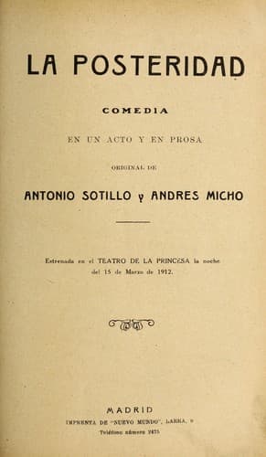 Tapa de La posteridad