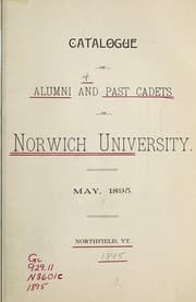 Tapa de Catalogue of alumni and past cadets of Norwich University