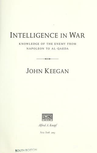 Tapa de Intelligence in War