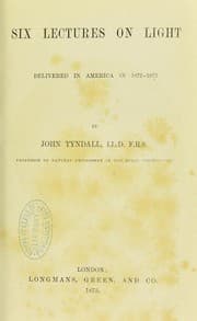 Tapa de Six lectures on light : delivered in America in 1872-1873