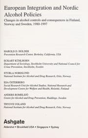 Tapa de European integration and Nordic alcohol policies