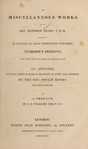 Tapa de The miscellaneous works of the Rev. Matthew Henry