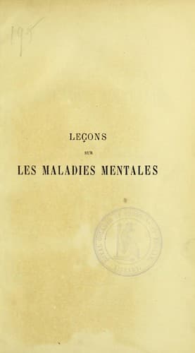 Tapa de Le©ʹons sur les maladies mentales
