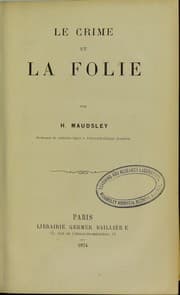 Tapa de Le crime et la folie