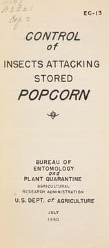 Tapa de Control of insects attacking stored popcorn