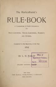 Tapa de The horticulturist's rule-book
