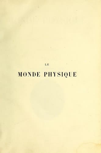 Tapa de Le monde physique