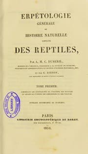 Tapa de Erpétologie générale, ou, Histoire naturelle complète des reptiles