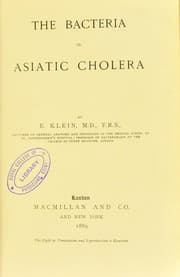 Tapa de The bacteria in asiatic cholera