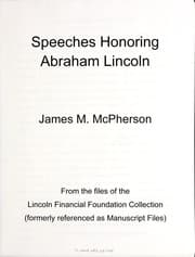 Tapa de Speeches honoring Abraham Lincoln