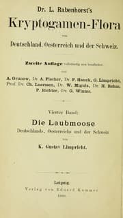 Tapa de Dr. L. Rabenhorst's Kryptogamen-Flora von Deutschland, O sterreich und der Schweiz