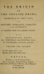 Tapa de The origin of the English drama