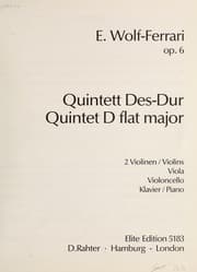 Tapa de Quintett Des-Dur, 2 Violinen, Viola, Violoncello, Klavier, op. 6 =