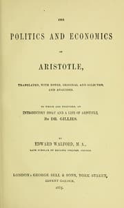 Tapa de The Politics and Economics of Aristotle