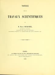 Tapa de Notice sur les travaux scientifiques de M. Henri Becquerel