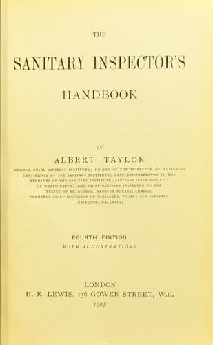Tapa de The sanitary inspector's handbook