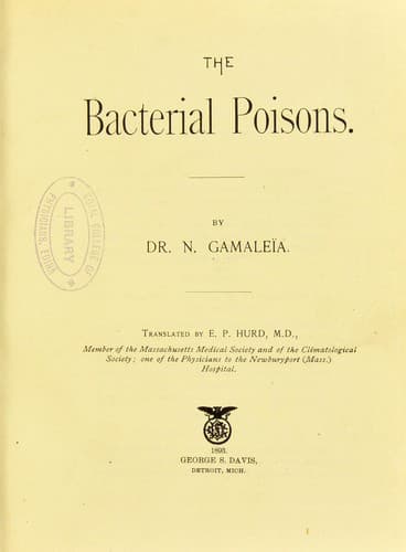 Tapa de The bacterial poisons