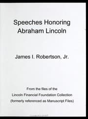 Tapa de Speeches honoring Abraham Lincoln