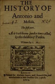 Tapa de The history of Antonio and Mellida