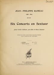 Tapa de Six concerts en sextuor pour trois violons, un alto et deux basses