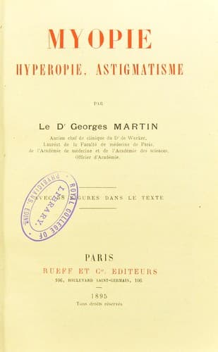 Tapa de Myopie, hyperopie, astigmatisme