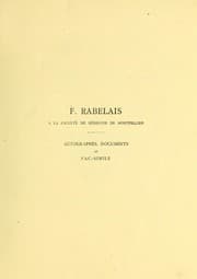 Tapa de F. Rabelais ©  la Facult©♭ de M©♭dicine de Montpellier : autographes, documents et fac-simile