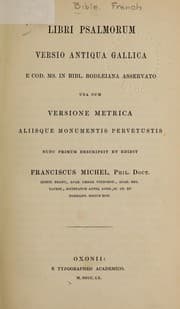 Tapa de Libri psalmorum versio antiqua gallica e Cod. MS in Bibl. Bodleiana asservato una cum versione metrica aliisque monumentis pervetustis