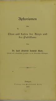 Tapa de Aphorismen ©ơber Thun und Lassen der Aerzte und des Publikums