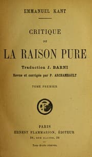 Tapa de Critique de la raison pure